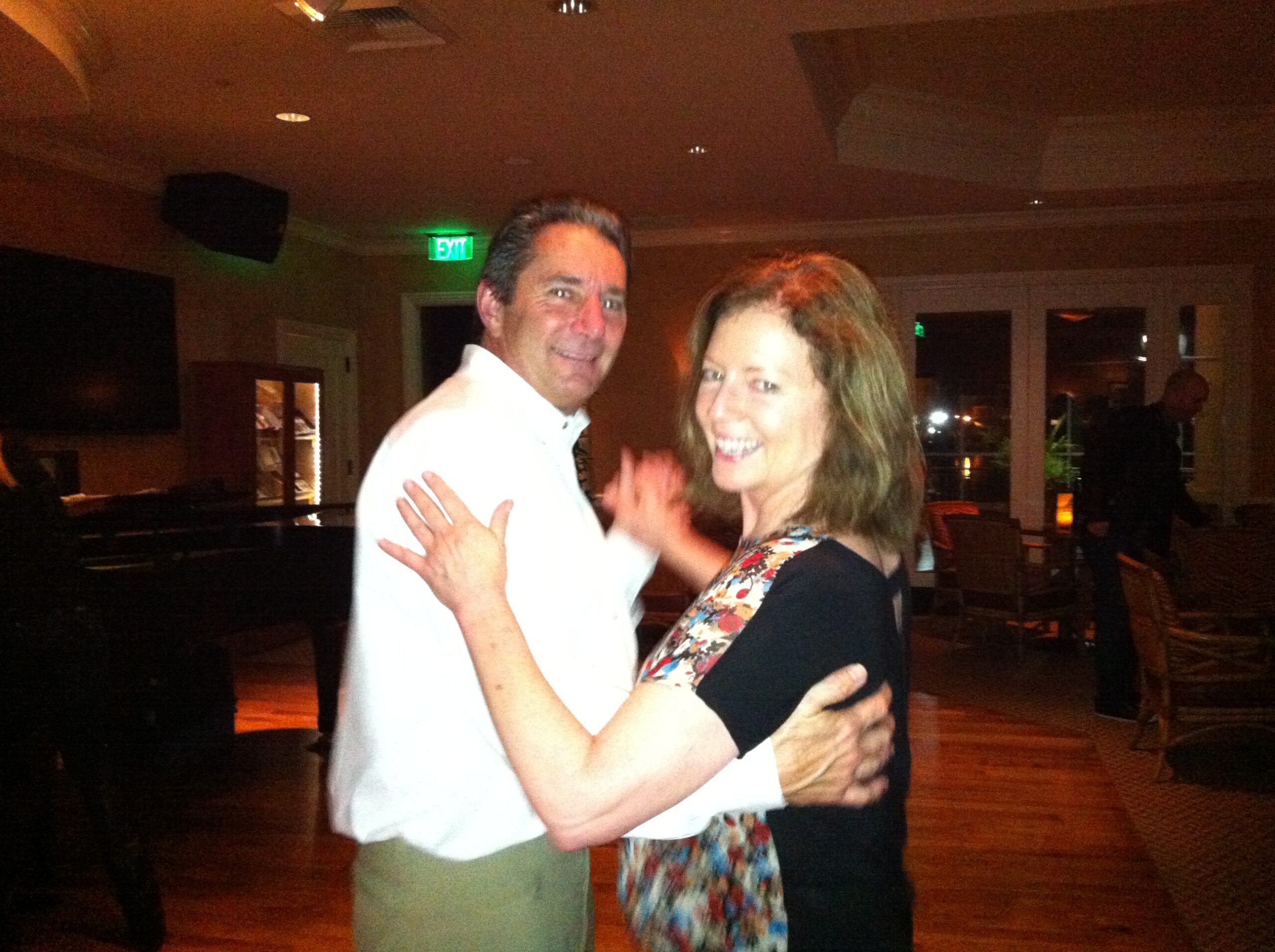 Jill and student swing dancing