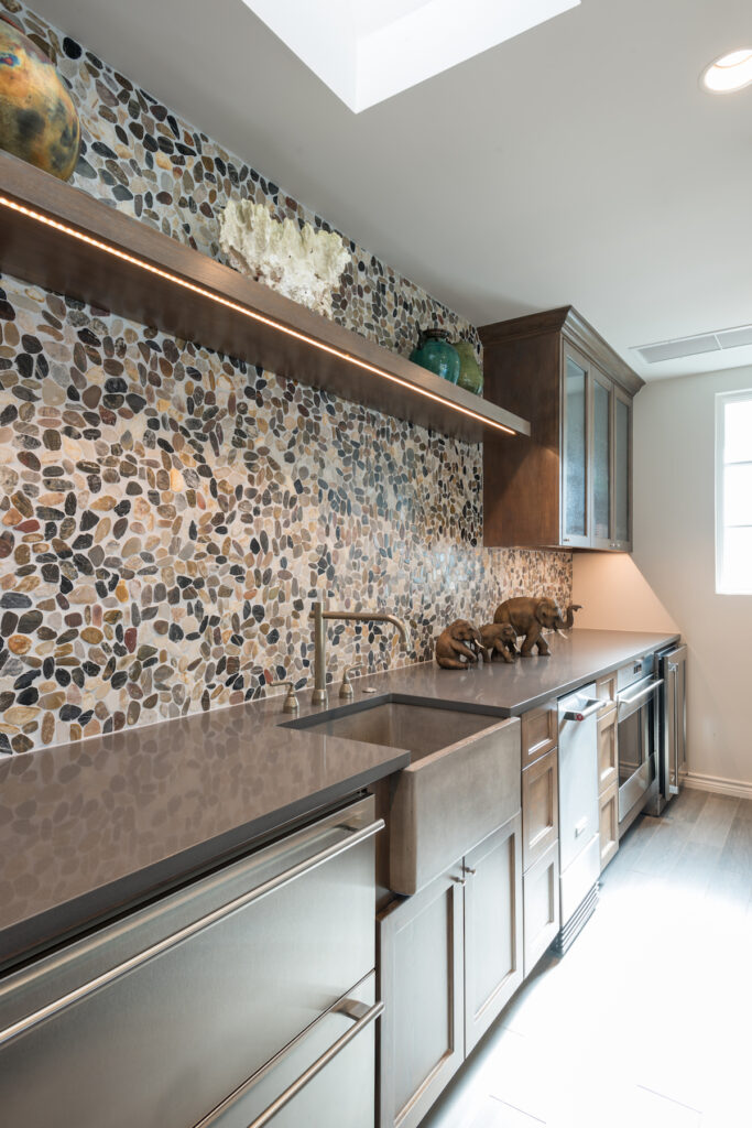 stone backsplash in preston hollow cabana kitchen