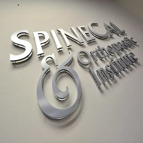 Brushed metal letters